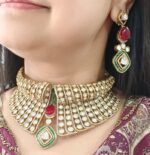 AD-Choker-with-red-stone-and-earrings