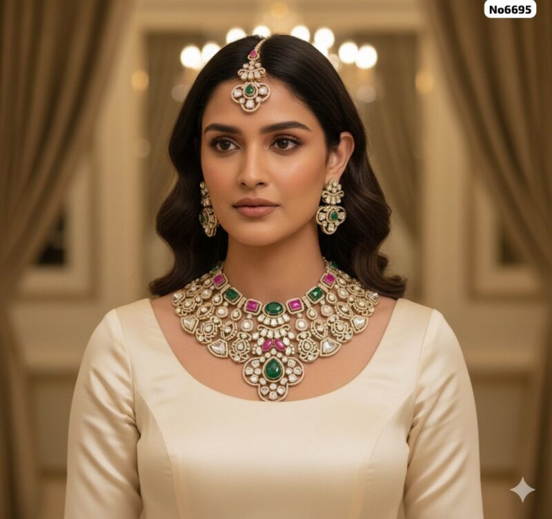 kundan-choker-set-pink-and-green