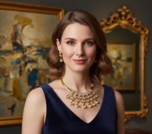 AD-Brass-Choker-Latkan-with-Earrings-Golden