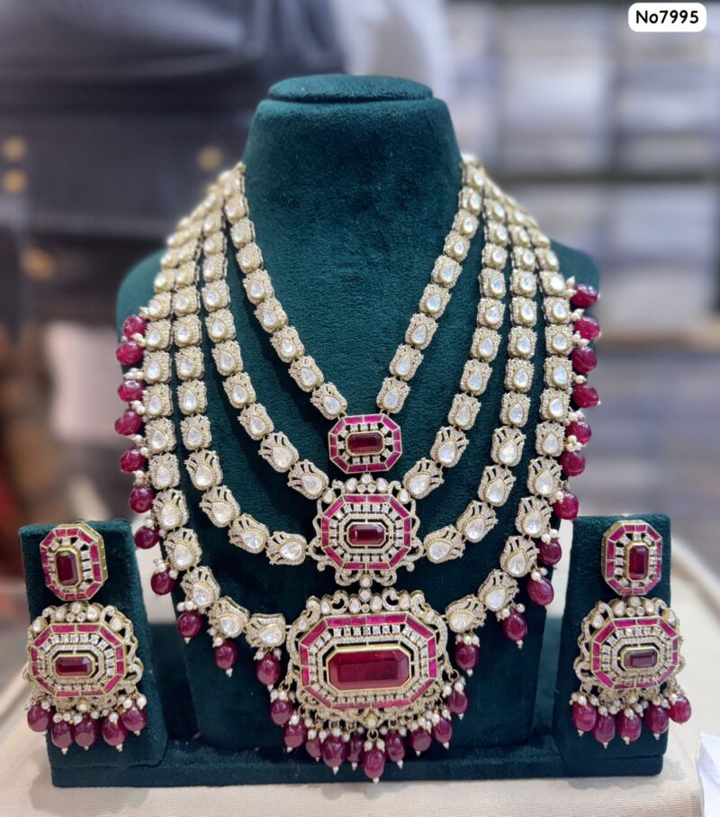 AD-Heavy-Necklace-3-layer-Jhoomka-Reddish-Purple