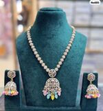 AD-Long-Necklace-with-Earrings-Multi-Colour