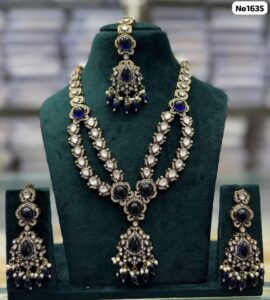 AD-Long-Necklaces-Blue-Stone-Earrings-with-Tikka