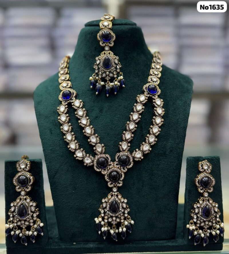 AD-Long-Necklaces-Blue-Stone-Earrings-with-Tikka