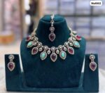 AD-Short-Necklace-with-Earrings-and-Tika-Purple-and-Blue