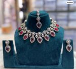 AD-Short-Necklace-with-Earrings-and-Tika-Red-and-Purple