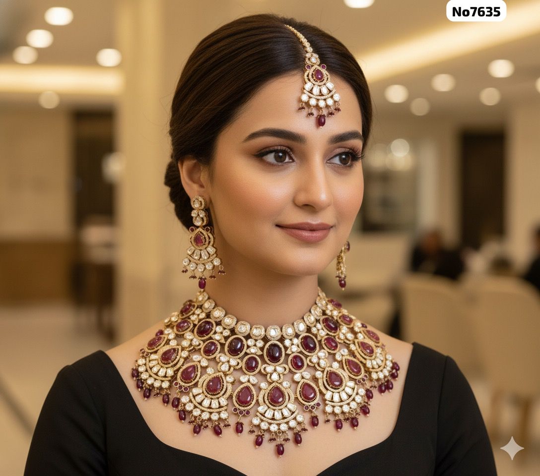 Kundan Heavy Choker Set with Earrings