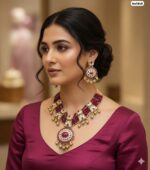 Kundan-Six-layer-Choker-with-Earrings