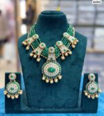 Kundan-Six-layer-Green-Choker-with-Earrings