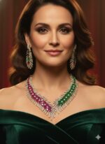 AD-Choker-with-Earrings-PinkDark-GreenSilver