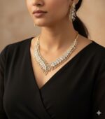 AD-Choker-with-Earrings-Silver-Golden