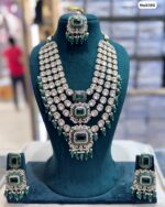 AD-Kundan-Jewelry-with-Earrings-and-Tikka-Dark-Green