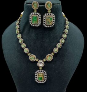 AD Necklace Set Light Green