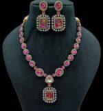 AD Necklace Set Pink