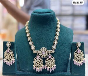 Austrian-Stone-Necklace-Set-Light-Pink