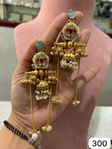 Kashmiri-Earrings-with-White-Pearls-Light-Blue