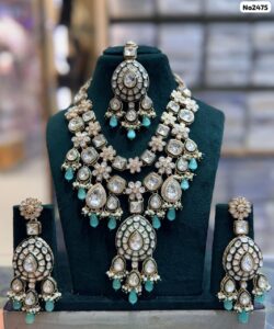 Meenakari-Beads-Necklace-Set-with-Earrings-and-Tikka-Light-Blue