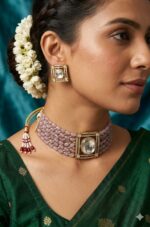 Beaded-Choker-Necklace-Light-Pink