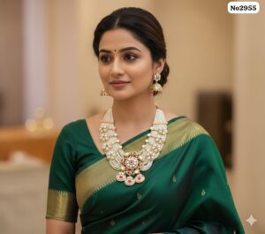 Kundan-Multi-Strand-Pearl-Bridal-Necklace-Set-Pink