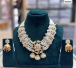 Kundan Multi-Strand Pearl Bridal Necklace Set White