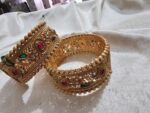 Traditional-Kundan-Brass-Bridal-Kada-Dark-Green-and-Pink